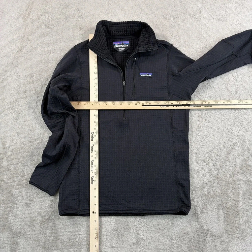 Patagonia R1 Polartec Power Grid Fleece Quarter Zip Pullover in‎ Black Men Small